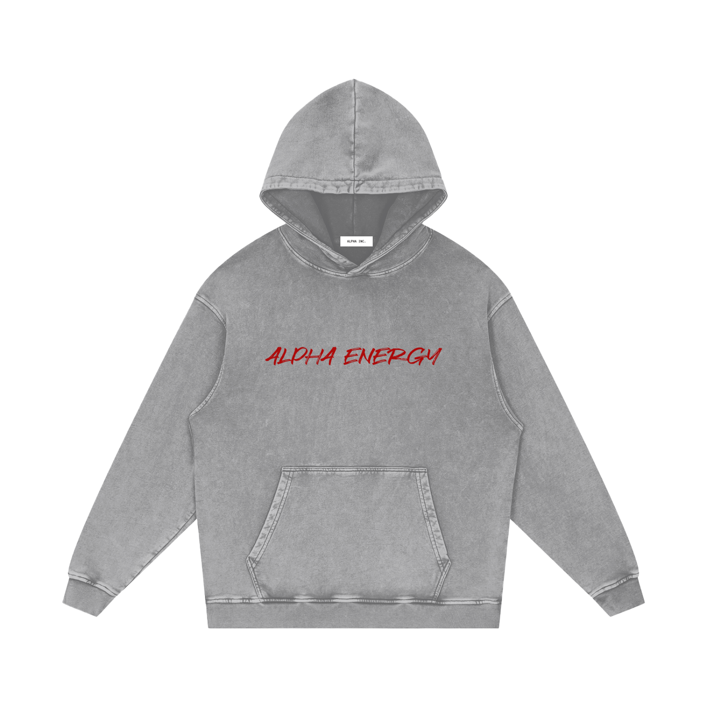 ALPHA ENERGY Snow Washed Loose Cotton Hoodie