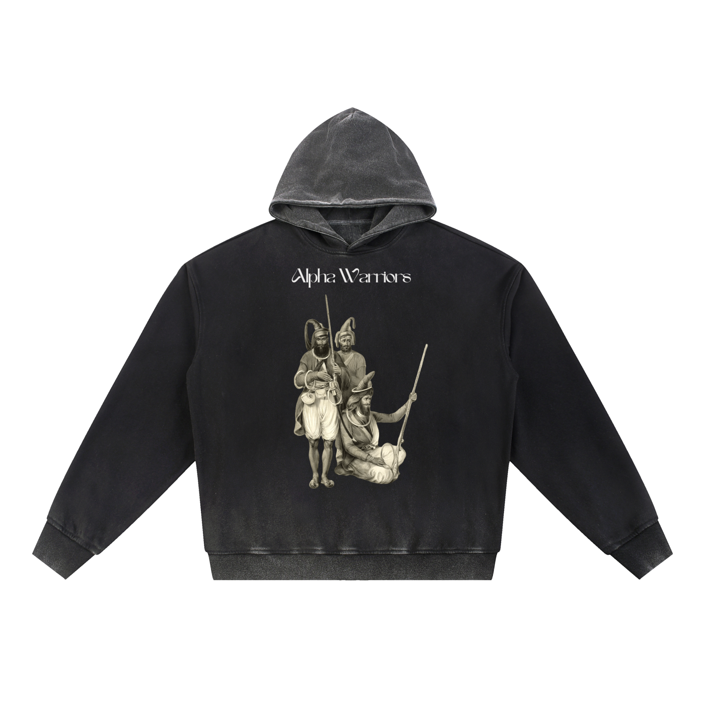 ALPHA WARRIORS Vintage Washed Gradient Fleece Hoodie