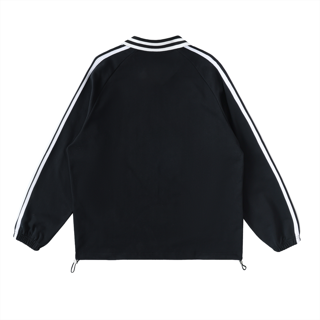 ALPHA KLASSIC Contrast Striped Lapel Collar Sweatshirt