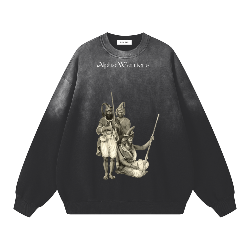 ALPHA WARRIORS Sunfade Drop-Shoulder Cotton Sweatshirt