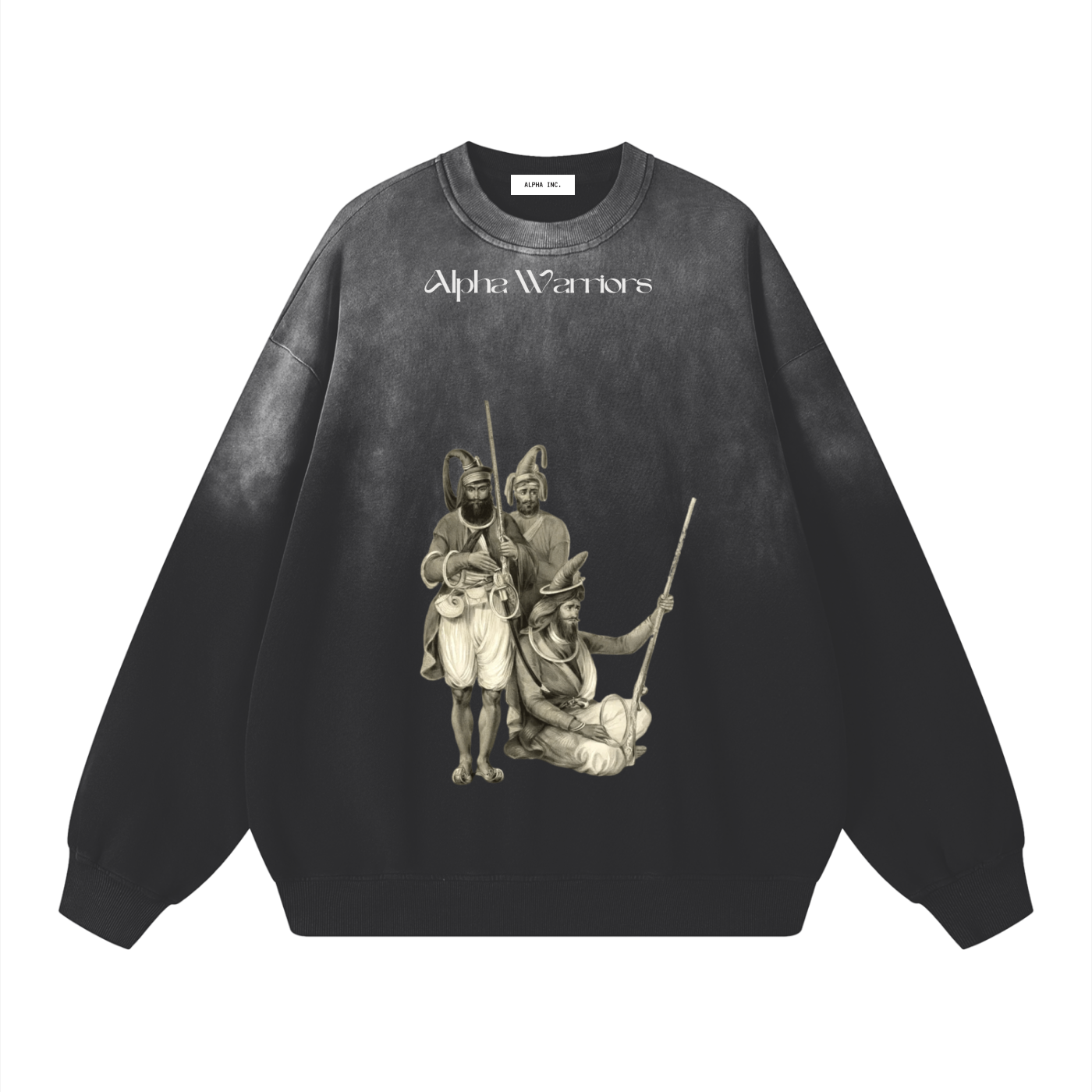 ALPHA WARRIORS Sunfade Drop-Shoulder Cotton Sweatshirt