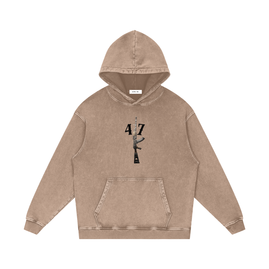 ARMS 100 Snow Washed Loose Cotton Hoodie
