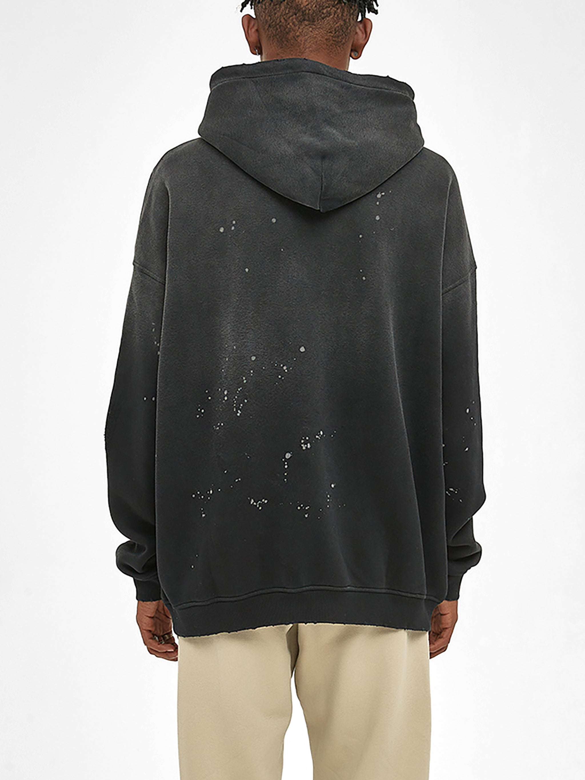FALCON MENTALITY Washed Frayed Fleece Hoodie