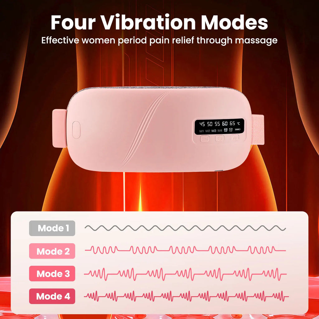 Electric Period Cramp Abdominal Massager Vibrating Heating Belt Menstrual Cramp Relief Belt Abdomen Warm Palace Vibrating Machine